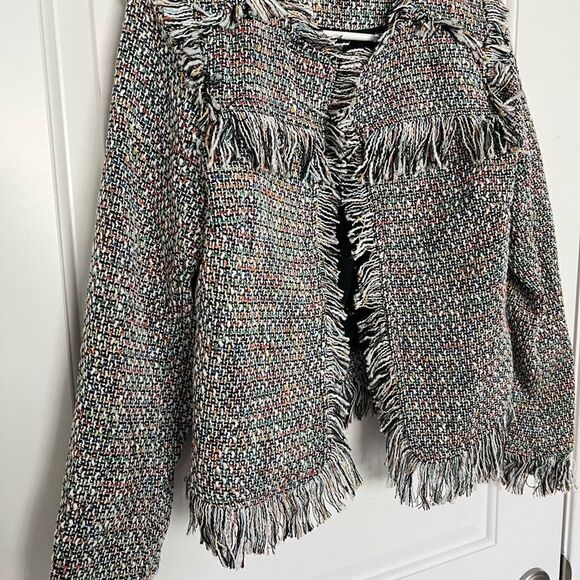 NWOT Need for Tweed Chic Frayed Multicolor Tweed Jacket - Picture 5 of 10